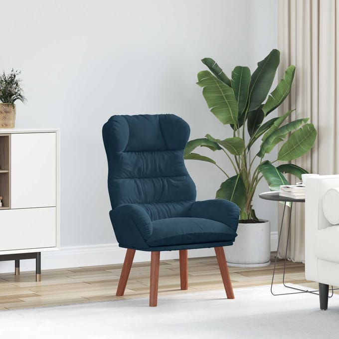 vidaXL - Fauteuil - Blauw - 69 - x - 74 - x - 93 - cm - Fluweel