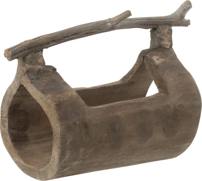 J-Line decoratie Stam Handvat - hout - naturel - small