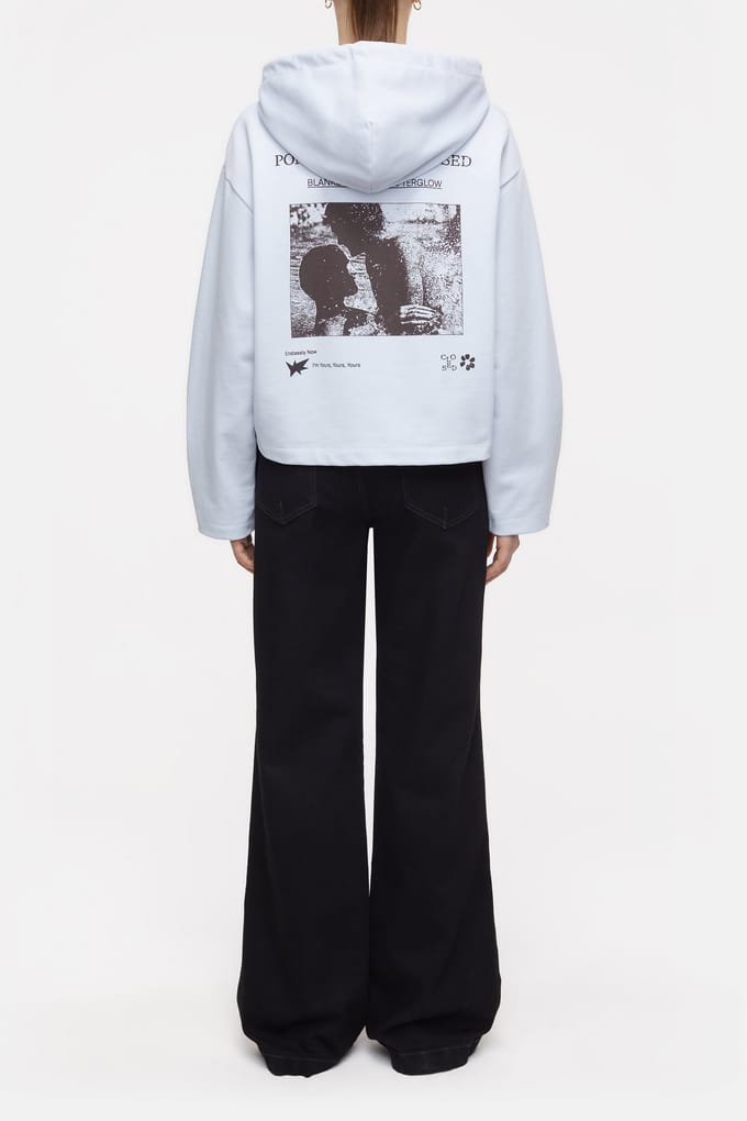 Closed Cropped Hoodie T-shirts Soft Blue Größe: S | Kaputzenpullis Outlet | Damen | Blau