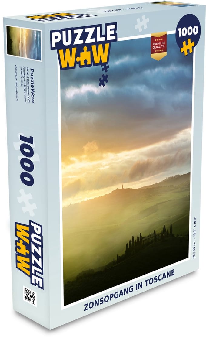 Puzzel Mist - Zon - Berg - Toscane - Legpuzzel - Puzzel 1000 stukjes volwassenen