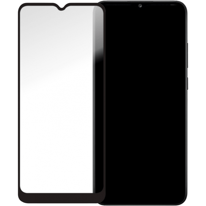 Mobilize Galaxy A02s/A03s Zwart Frame Glazen Screenprotector Standaard