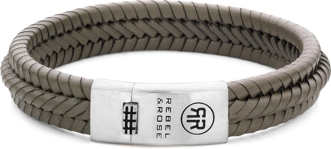 Rebel & Rose Absolutely Leather Twisted 925 Camo RR-L0087-S-19.5 cm