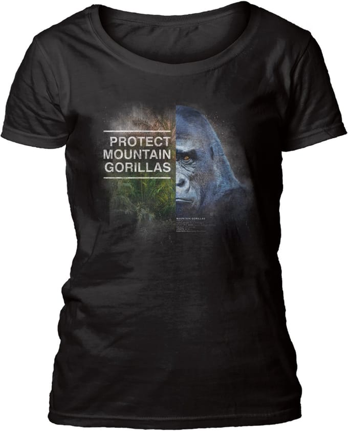 Ladies T-shirt Protect Gorilla Black M