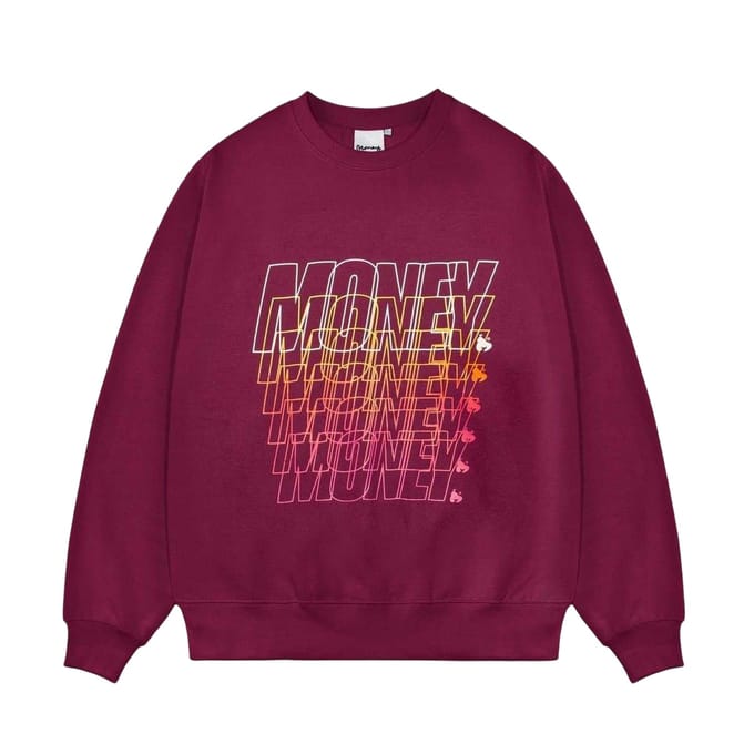 Money Heren Sweatshirt met Repeat logo (Pruim)