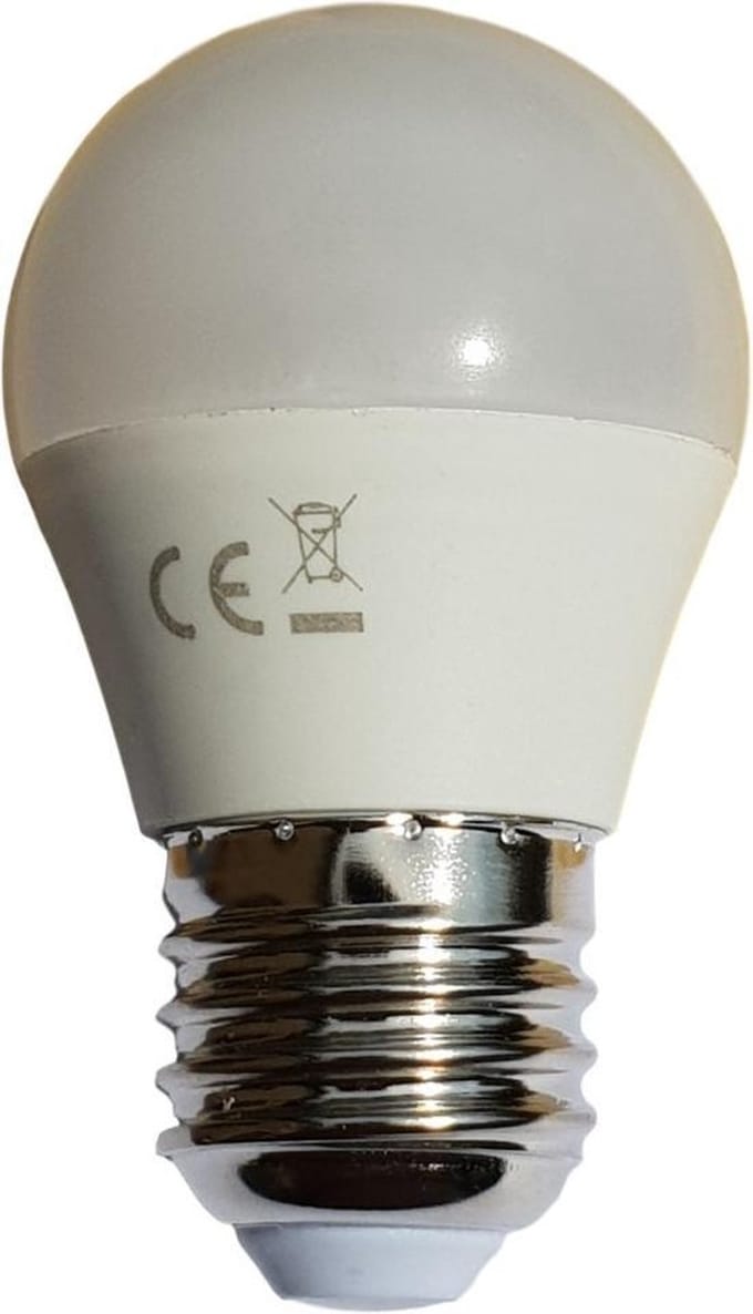 Kogellamp E27 warmwit | G45 LED 6W=50W gloeilamp | 480 Lm - 3000K