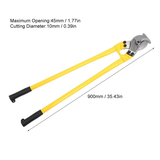 900mm Handmatige Kabelknipper Industriële Kwaliteit Koolstofstaal Kabel Schaar Gereedschap   minder dan br meer dan yellow