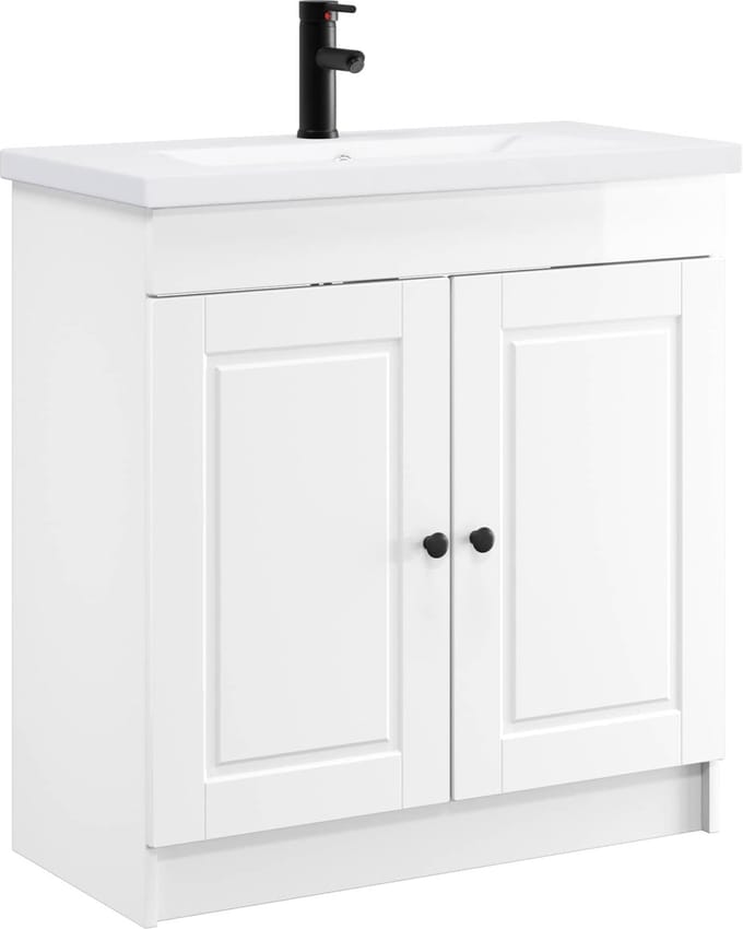 vidaXL - Badkamermeubel - Set - Hoogglans - Wit - 78,5 - x - 37,5 - x - 81 - cm