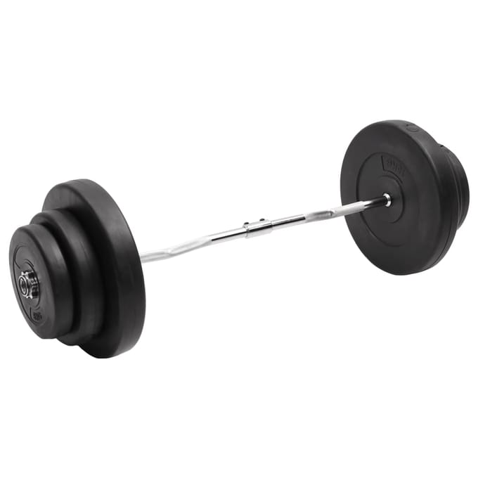vidaXL - Halter - gebogen - met - gewichten - 60 - kg
