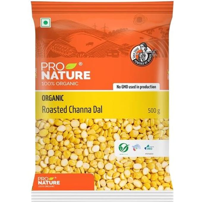 Pro Nature 100% Biologische Geroosterde Channa Dal, 500g yellow