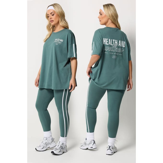 Yours Active Blauw 'Health & Wellness' Tshirt Size 42