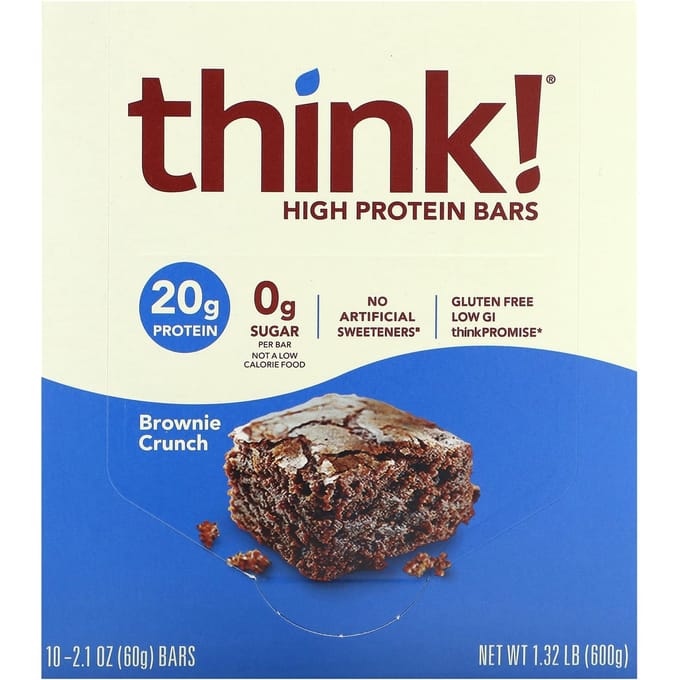 Pense!, Barre Hyperprotéinée, Brownie Croustillant, 10 barres, 60g (2,1 oz) chaque
