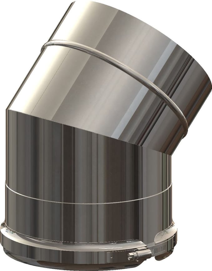 ATEC 45°-bocht DN125/190 RVS blank, 704715
