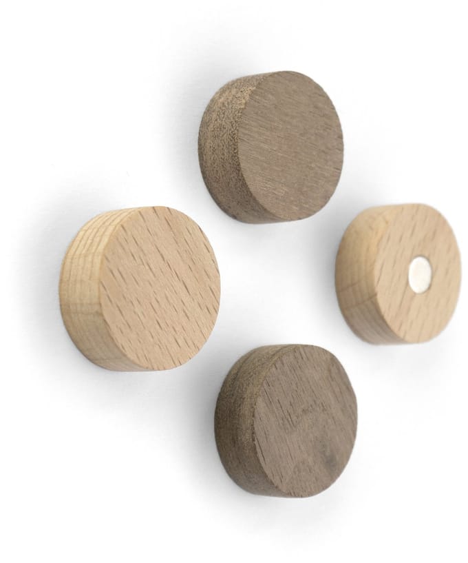 Magnet Wood Round - set of 4 assorted