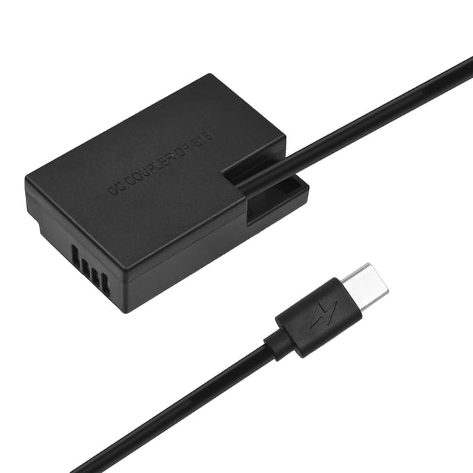 Type C naar DR-E18 DC-koppeling LP-E17 Dummy-batterijvervanging voor Canon RP EOS 77D 200D 250D 750D zwart