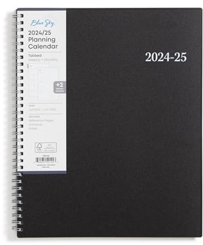 Wekelijks en maandelijks schoolagenda 2024-2025, 21.5 x 28 cm, flexibele kaft, spiral binding