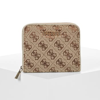 GUESS portemonnee Jessa SLG Zip Around Wallet Latte Logo Lichtbruin