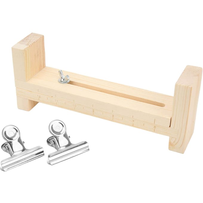 Support de tissage de bracelets en bois massif, longueur réglable, large application, robuste, durable, portable beige