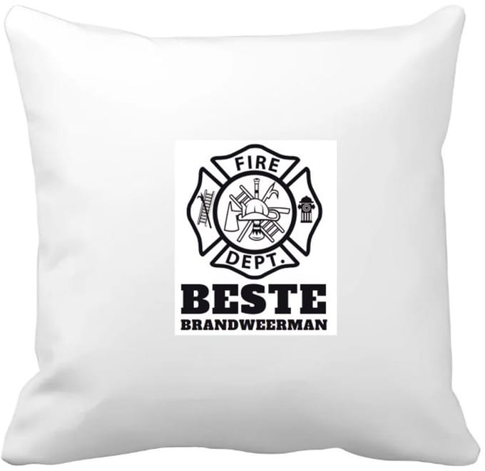 Akyol - beste brandweerman Kussen hoes - Beste brandweerman - firefighter - cadeau - 40 bij 40 cm