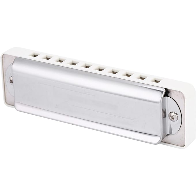 Harmonica blues KONGSHENG AM 20D en ré, 10 trous, 20 tons, anche en bronze phosphoreux(blanc) noir