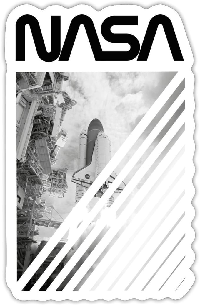 NASA Space Shuttle 6 Sticker maat S (10 x 10 cm)