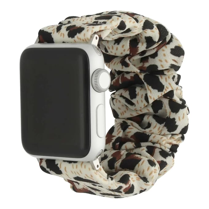 2+1 | Apple Watch Bandje Savara - Scrunchie - Nylon - Panter Sterrenlicht