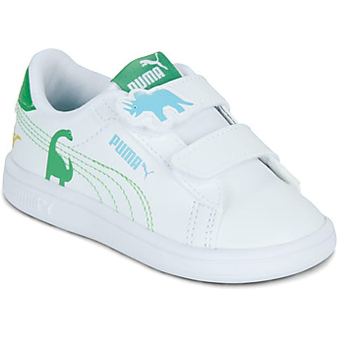 Puma Smash 3.0 Dino V INF jongens sneakers wit