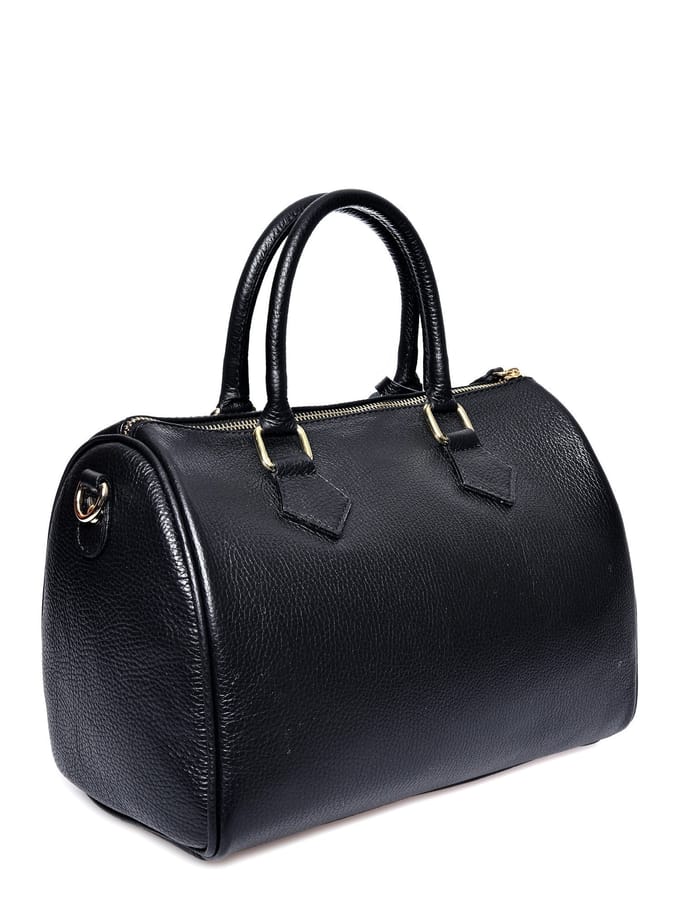 Roberta M Zwart Rundleer Tas
