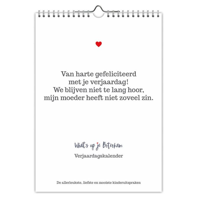 What's up je boterham - Verjaardagskalender - A4