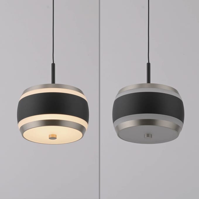 LED hanglamp PURE Falling Rings, zwart, Ø 13 cm, CCT