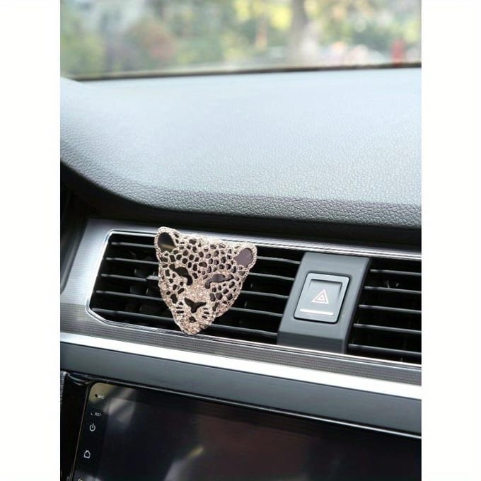 Strass Versiering Luipaard Design Auto Luchtuitlaat Clip one-size goud