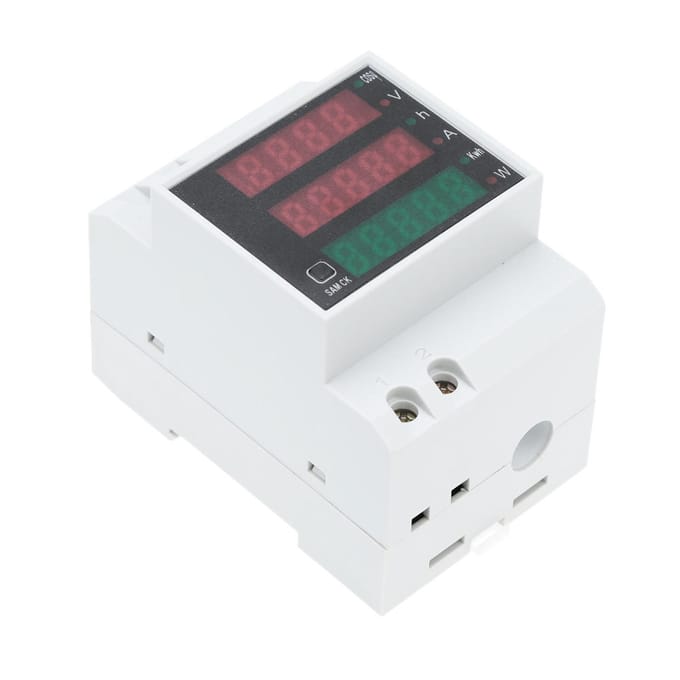 AC80-300V 100A Multifunctionele digitale DIN-rail stroom-spanning-vermogensfactormeter-ampèremeter wit