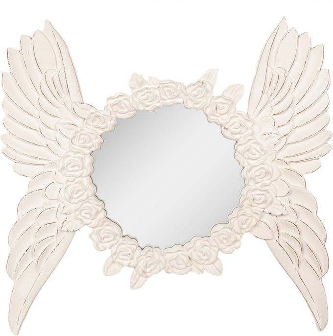 Clayre & Eef Spiegel 62x5x60 cm Beige MDF Vleugels
