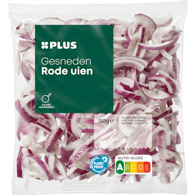 Rode uien gesneden