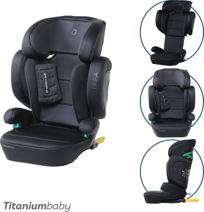 Titaniumbaby Autostoel Terra i size 100-150 cm - Zwart