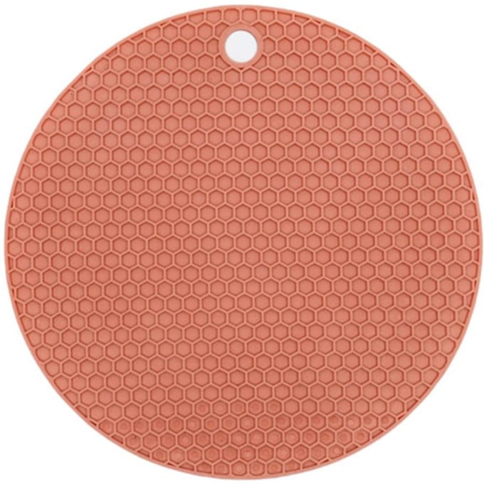 Ronde Placemat Rubber Vrij van Giftige Stoffen Anti-Slip Hittebestendig Wasbaar Tafelisolatiepad voor Kop brown