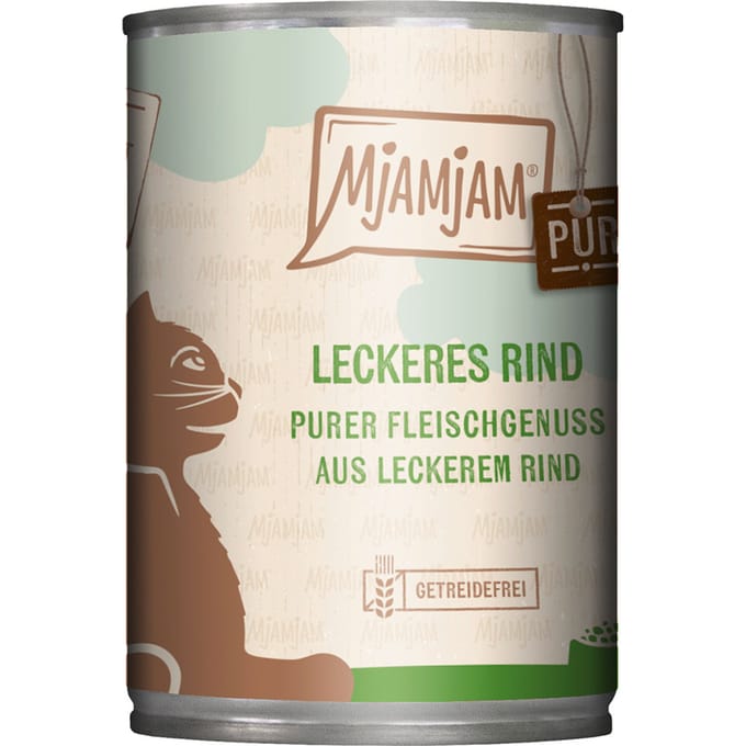 6x400g MjAMjAM puur vlees heerlijk puur rund kattenvoer nat