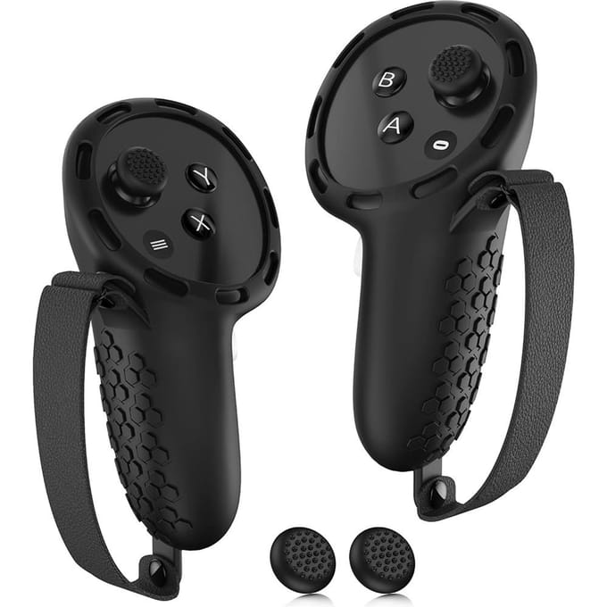Controller Grips Beschermhoes voor Meta Quest 3 en 2 stuks Joystick Cover black