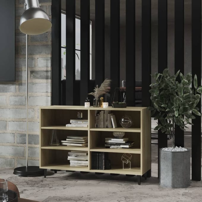 vidaXL - Dressoir - 103,5x35x70 - cm - bewerkt - hout - sonoma - eikenkleurig