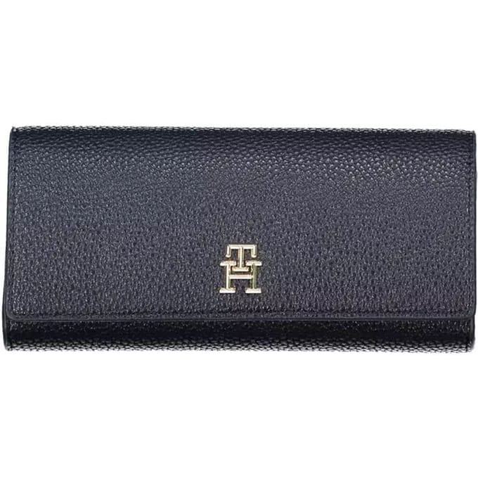 Th Wallet Geprint Leer Marineblauw