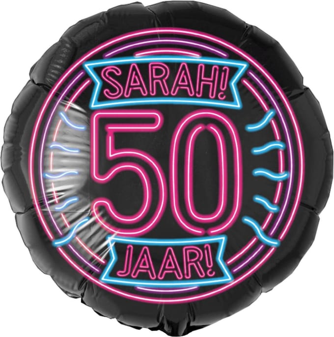 Folieballon - Sara 50 - Neon - Zonder vulling