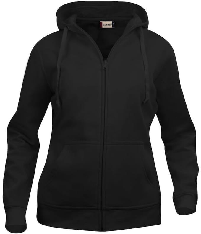 Clique Basic hoody full zip ds Zwart maat S