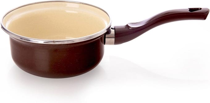 Steelpan Geëmailleerde BROWN 14 cm, 620 ml - Sauspan - Kookpan - Kookpot - Soeppan