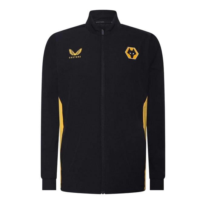Castore Wolverhampton Wanderers FC-anorak voor heren (Kaviaar/Oudgoud)