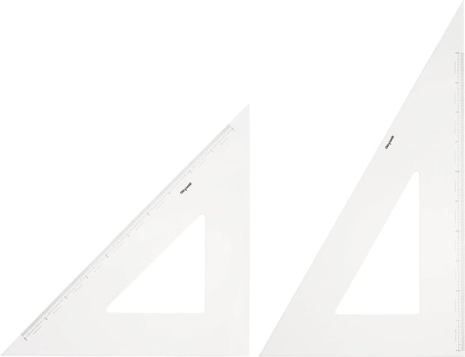 Driehoek Liniaal - Tekendriehoek Geometrie - Precisie Meten - 3mm Dik - 60 cm - Transparant
