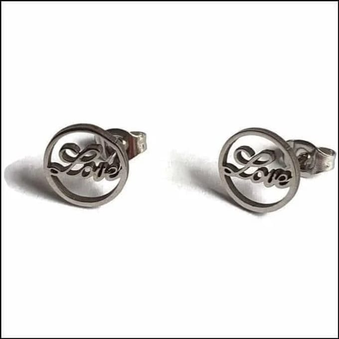 Rvs sieraden - Love oorbellen staal - Rond - dames -10mm