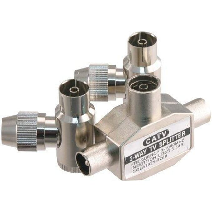 Q-Link Coax Splitter Tv/2 Stek Female Haaks - Metaal