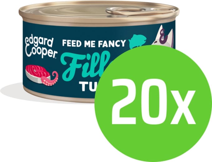 Edgard & Cooper Kattenvoer Fillets Tonijn - Inktvis 70 gram - 20 blikjes