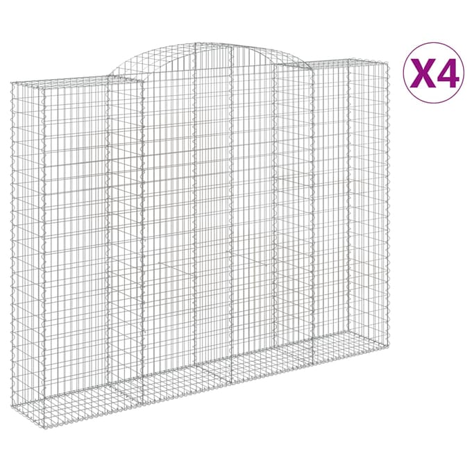 vidaXL - Schanskorven - 4 - st - gewelfd - 300x50x220/240 - cm - ijzer