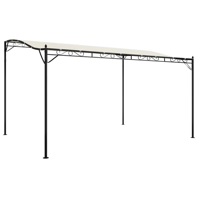 vidaXL - Luifel - 4x3 - m - 180 - g/m² - stof - en - staal - crèmekleurig