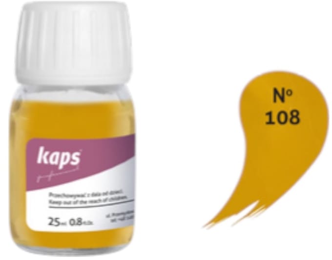 Kaps super color leer & kunstleer verf inc.cleaner - (108) Oker geel - 25ml